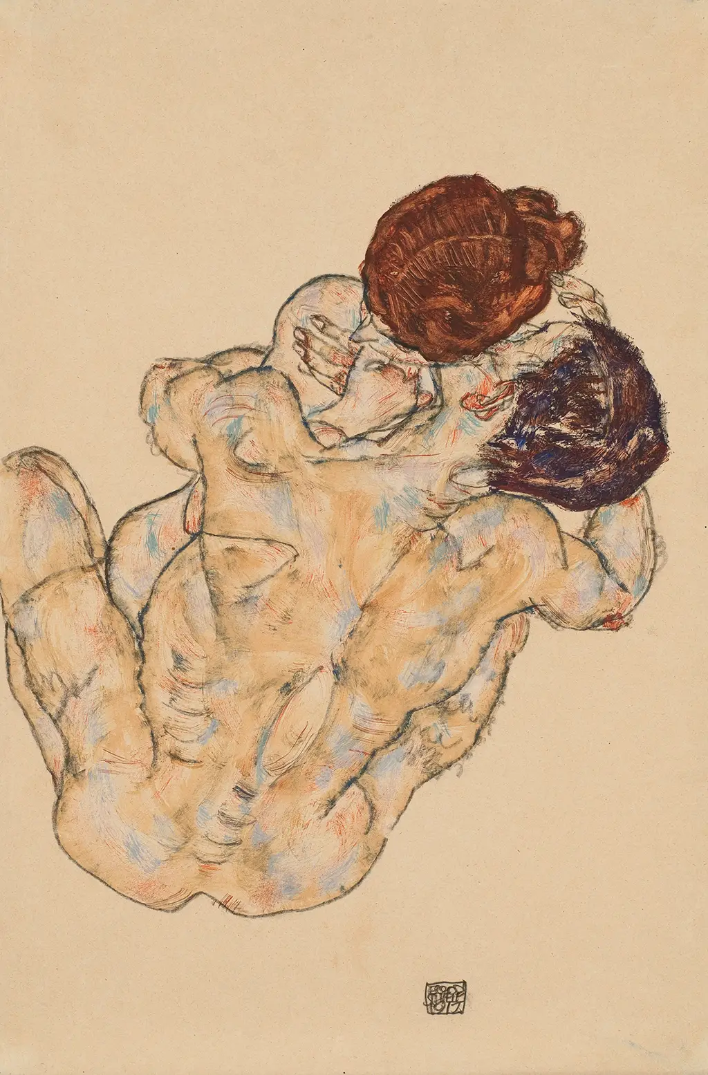 Embrace in Detail Egon Schiele